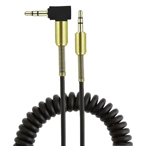 Ersatz Audiokabel 1.5 m, Aux Kabel kompatibel mit Marshall Monitor/Major I/II/III/Mid Bluetooth, Ersatz Audio Kabel 3.5 mm Stereo-Klinkenkabel Stecker zu Stecker, Ersatz Audiokabel Spiralkabel von Hugwait