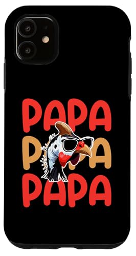 Hülle für iPhone 11 Hühner Papa Vater Hahn Perlhuhn von Huhn Bauernhof Perlhuhn Landwirt Bauer