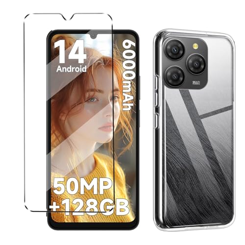 HuiYouMY 2-in-1-Hülle kompatibel mit Ulefone Note 20 Pro Cover mit 1 Packung gehärtetem Glas Displayschutzfolie für Ulefone Note 20 Pro, Slim Fit Soft TPU Stoßfest Anti-Kratzer Handyhülle - Klar von HuiYouMY