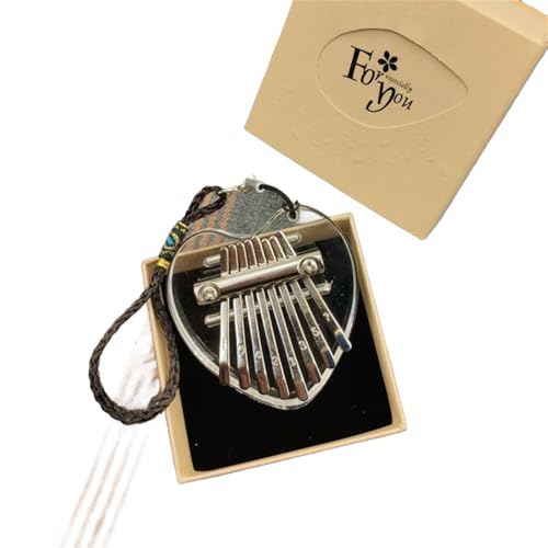 Huliseu Mini 8-Ton Daumen Klavier Kalimba Schlüsselanhänger Handheld-Instrument Für Die Schaffung Von Musik Jederzeit (Geschenk-Box) Love Crystal von Huliseu