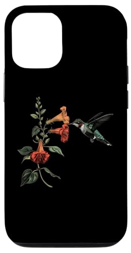 Hülle für iPhone 12/12 Pro Kolibri Vogelbeobachtung Trompete Creeper Blume Pflanze Mama von Hummingbird Bird Watching Apparel