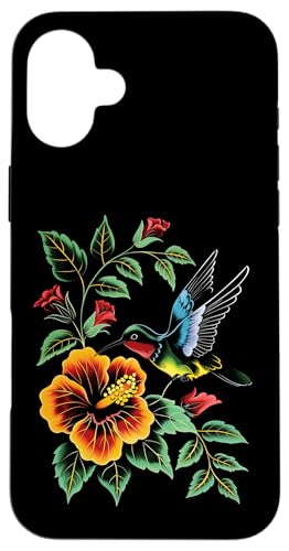 Hülle für iPhone 16 Plus Kolibri, Vogelbeobachtung, Hibiskus, Blumenmädchen, Pflanze, Mutter von Hummingbird Bird Watching Apparel