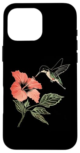 Hülle für iPhone 16 Pro Max Kolibri, Vogelbeobachtung, Hibiskus, Blumenmädchen, Pflanze, Mutter von Hummingbird Bird Watching Apparel