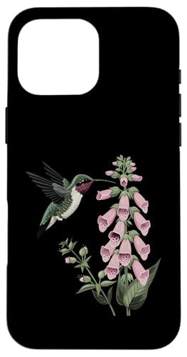 Hülle für iPhone 16 Pro Max Kolibri Vogelbeobachtung Fingerhut Blumenmädchen Pflanze Mama von Hummingbird Bird Watching Apparel