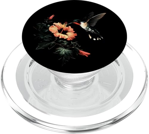 Kolibri, Vogelbeobachtung, Hibiskus, Blumenmädchen, Pflanze, Mutter PopSockets PopGrip für MagSafe von Hummingbird Bird Watching Apparel