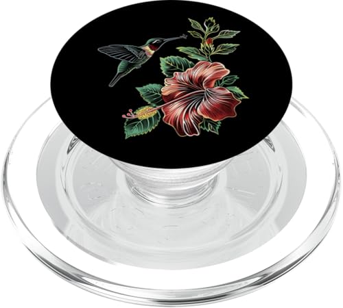 Kolibri, Vogelbeobachtung, Hibiskus, Blumenmädchen, Pflanze, Mutter PopSockets PopGrip für MagSafe von Hummingbird Bird Watching Apparel