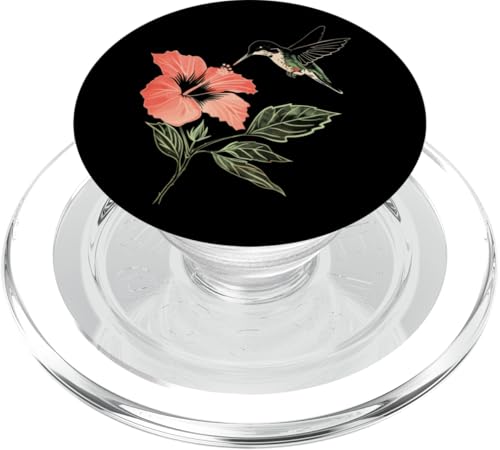 Kolibri, Vogelbeobachtung, Hibiskus, Blumenmädchen, Pflanze, Mutter PopSockets PopGrip für MagSafe von Hummingbird Bird Watching Apparel