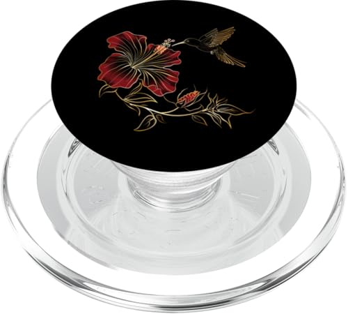 Kolibri, Vogelbeobachtung, Hibiskus, Blumenmädchen, Pflanze, Mutter PopSockets PopGrip für MagSafe von Hummingbird Bird Watching Apparel