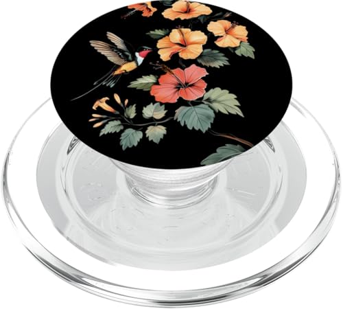 Kolibri, Vogelbeobachtung, Hibiskus, Blumenmädchen, Pflanze, Mutter PopSockets PopGrip für MagSafe von Hummingbird Bird Watching Apparel