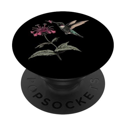 Kolibri Vogelbeobachtung Bienenbalsam Blumenmädchen Pflanze Mama PopSockets Klebender PopGrip von Hummingbird Bird Watching Apparel