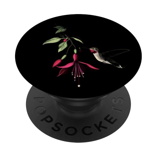 Niedlicher Kolibri, Vogelbeobachtung, Fuchsia, Blumenmädchen, Pflanze, Mutter PopSockets Klebender PopGrip von Hummingbird Bird Watching Apparel