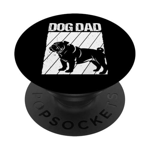 Hund Papa Bulldogge Vatertag Tierhalter Hundeliebhaber PopSockets mit austauschbarem PopGrip von Hund Papa Haustier Hundehalter Vatertag Design