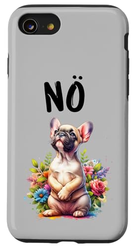 Hülle für iPhone SE (2020) / 7 / 8 Französische Bulldogge Lustiger Spruch Nö für Hundeliebhaber von Hunde Nö Sprüche Weihnachten & Geschenkidee