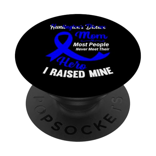 Huntington-Aufklärungsmutter Blue Ribbon Mutter PopSockets mit austauschbarem PopGrip von Huntingtons Disease Awareness Products (Lwaka)