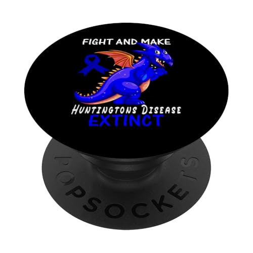 Huntington's Disease Awareness Blue Ribbon Funny Dinosaurier PopSockets mit austauschbarem PopGrip von Huntingtons Disease Awareness Products (Lwaka)