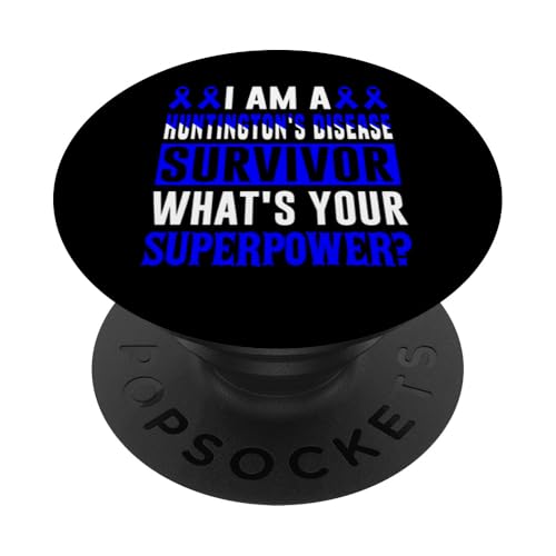 Überlebender Zitat "Huntington's Disease Awareness Blue Ribbon Survivor" PopSockets mit austauschbarem PopGrip von Huntingtons Disease Awareness Products (Lwaka)