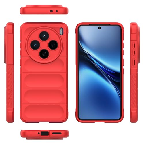 HurrayB Handy-Flip-Hülle Kompatibel mit Vivo Schutzhülle(Red) von HurrayB