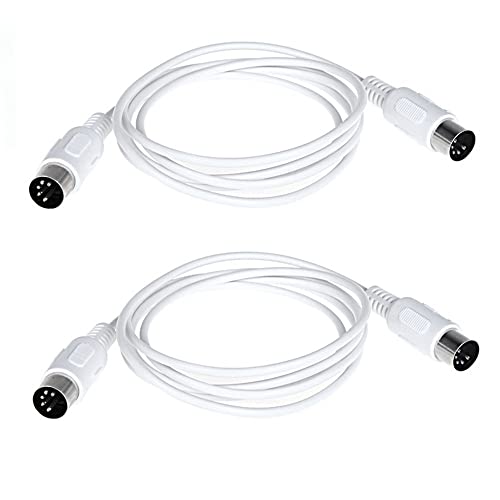 Huudngeje 2 StüCk MIDI VerläNgerung Kabel 5-Pin Stecker auf 5-Pin Stecker E-Klavier Tastatur Instrument PC Kabel, 1,5 M von Huudngeje