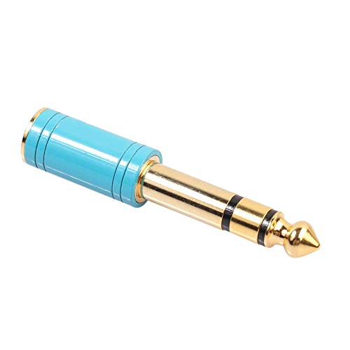 Huudngeje 6,35 mm 1/4 Stecker Auf 3,5 mm 1/8 Klinken Buchse Stereo Kopfhörer Aux Line Audio Adapter Stecker Gitarren Verstärker Jack Mischen Kopfhörer Telefon Mic (Blau) von Huudngeje