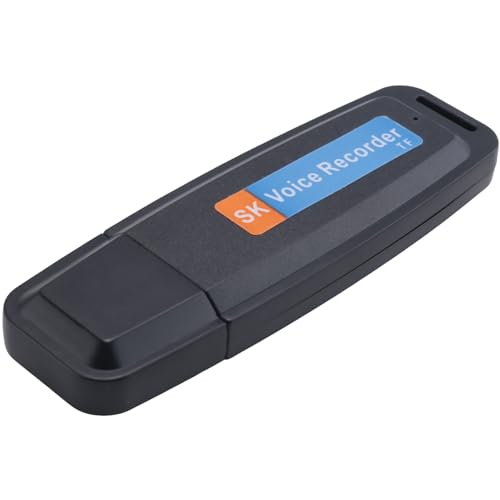 Huudngeje Tragbarer Wiederaufladbarer U-Disk USB Digital Audio Voice Recorder Mini DiktiergeräT Aktivierter Recorder -Schwarz von Huudngeje