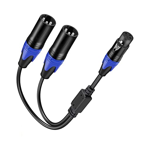 Huudngeje XLR-Splitterkabel, 1 XLR-Buchse auf 2 XLR-Stecker, Y-Kabel, Symmetrisches Mikrofon-Splitterkabel, Audioadapter, 1 StüCk von Huudngeje