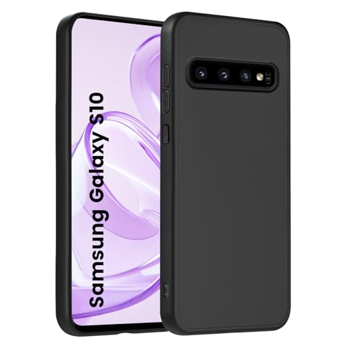 HuwaiH Handyhülle für Samsung Galaxy S10 Hülle, Anti-Schock, Antikratzer, Anti-Rutsch Schutzhülle, Unterstützt kabelloses Laden, Anti-Fingerabdruck Case für Samsung S10(Schwarz) von HuwaiH