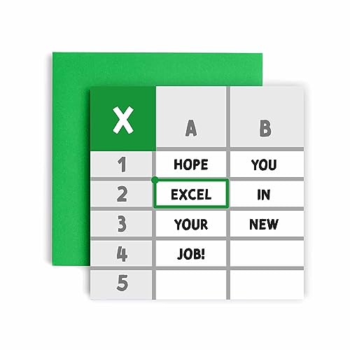 Huxters Abschiedsgeschenke für Kollegen Männer für ihn – Excel Good Luck in Your New Job – Dream Job – Sorry Your Leaving Good Luck In Your New Job Karte – Geschenke Glückwunschkarte – 14,8 cm von Huxters