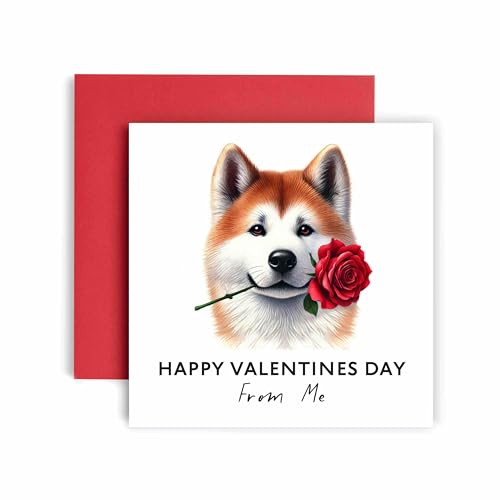 Huxters Valentinskarte vom Hund - Akita - Happy Valentines to Dog Mum and Dog Dad - Dog Best Friend (Akita) von Huxters