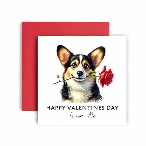 Huxters Valentinskarte vom Hund – Strickjacke Welsh Corgi – Happy Valentines to Dog Mum and Dog Dad – Dog Best Friend (Cardigan Welsh Corgi) von Huxters