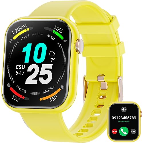 Smartwatch Damen Herren, 1.85" Zoll Touchscreen Smart Watch mit Bluetooth Anrufe, Uhr Damen Herren mit 140+ Sportmodi SpO2 Pulsuhr Schlafmonitor Schrittzähler, Armbanduhr für iOS Android von Hwagol