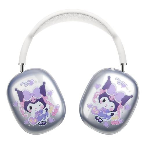 Hwota Schutzhülle für AirPods Max, transparent, niedlich, Cartoon-Kitty-Charakter, niedlich, ultradünn, schützende Kopfhörer-Hülle für AirPods Max, Katze #4 von Hwota