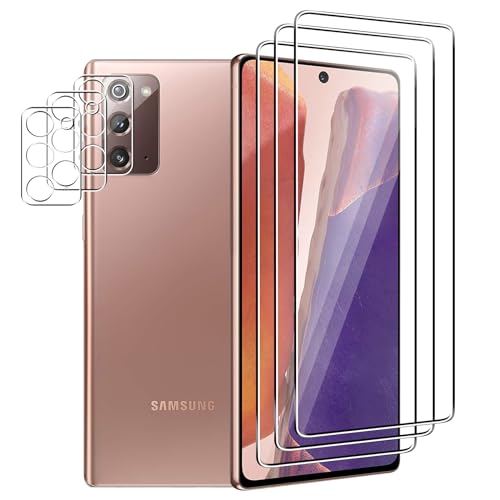 Hxiclrm 3+3 Stück Schutzfolie für Samsung Galaxy Note 20, für Panzer Schutz Glas, 3 Stück Schutzglas und 3 Stück Kameraschutz, 9H Härte Panzerfolie, HD, für Samsung Galaxy Note 20 von Hxiclrm