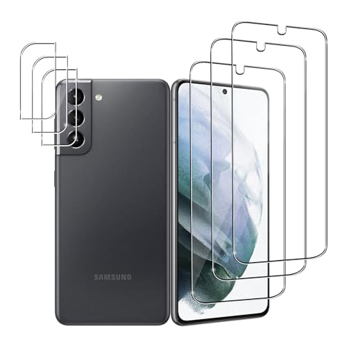 Hxiclrm 3+3 Stück Schutzfolie für Samsung Galaxy S21 5G, für Panzer Schutz Glas, 3 Stück Schutzglas und 3 Stück Kameraschutz, 9H Härte Panzerfolie, HD, für Samsung Galaxy S21 5G von Hxiclrm