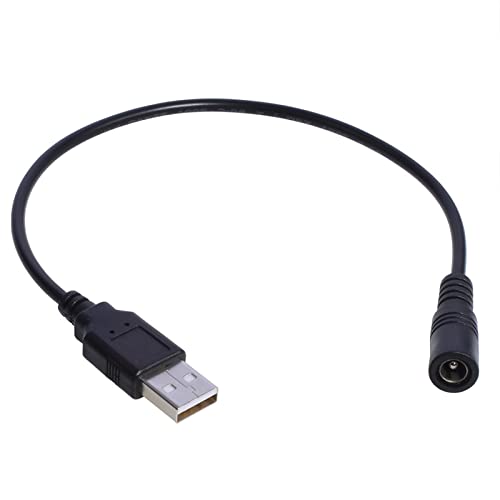 Hxyxbnhno 30 cm USB auf 5,5 x 2,1 mm 5 V Stromkabel, Stecker auf Buchse, USB-Stecker, Kabel für kleine Lüfter-Router von Hxyxbnhno