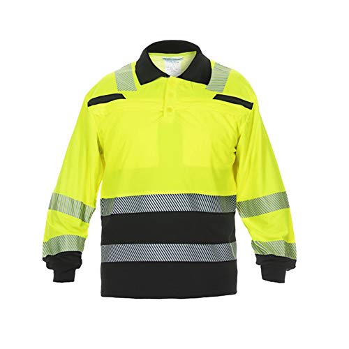 Hydrowear 040460YB-XS TANNA Trendy High Visible Line Polo Shirt, Hi-Vis Yellow/Black, Größe XS von Hydrowear