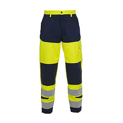 Hydrowear 043496YN-48 S MELROSE Venture Line High-Vis Bundhose, Hi-Vis Yellow/Navy, Größe 48/S von Hydrowear