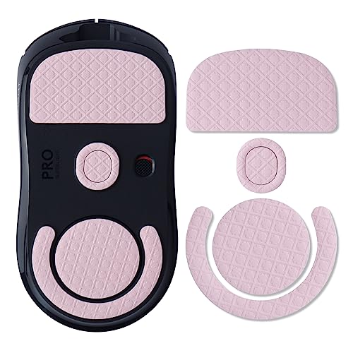 Mouse Feet Stickers 2 Stück Passend für Logitech G PRO X Superlight Gaming Maus 3D Konvex Reduziert Reibung auf Gleitfüße PTFE Material Rosa Professionelle Mäuse Upgrade Kit von Hyekic