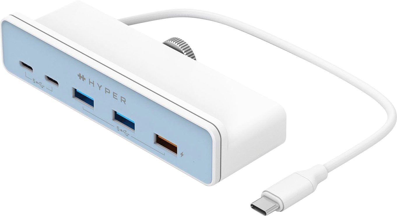 Hyper 5-in-1 USB-C Hub für iMac 24" Adapter zu 2x USB Typ A, 3x USB Typ C von Hyper