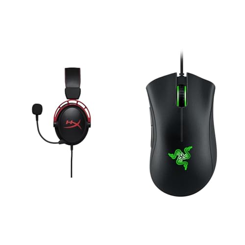 HyperX Cloud Alpha – Gaming Kopfhörer mit In-Line Audio Control & Razer DeathAdder Essential (2021) - Essentielle Gaming-Maus von HyperX