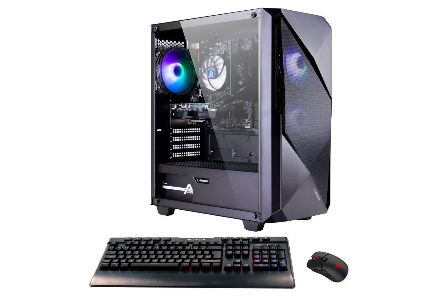 Hyrican Striker 7388 Gaming-PC (AMD Ryzen 5 5500, RTX 4060, 32 GB RAM, 1000 GB SSD, Luftkühlung, Windows 11) von Hyrican