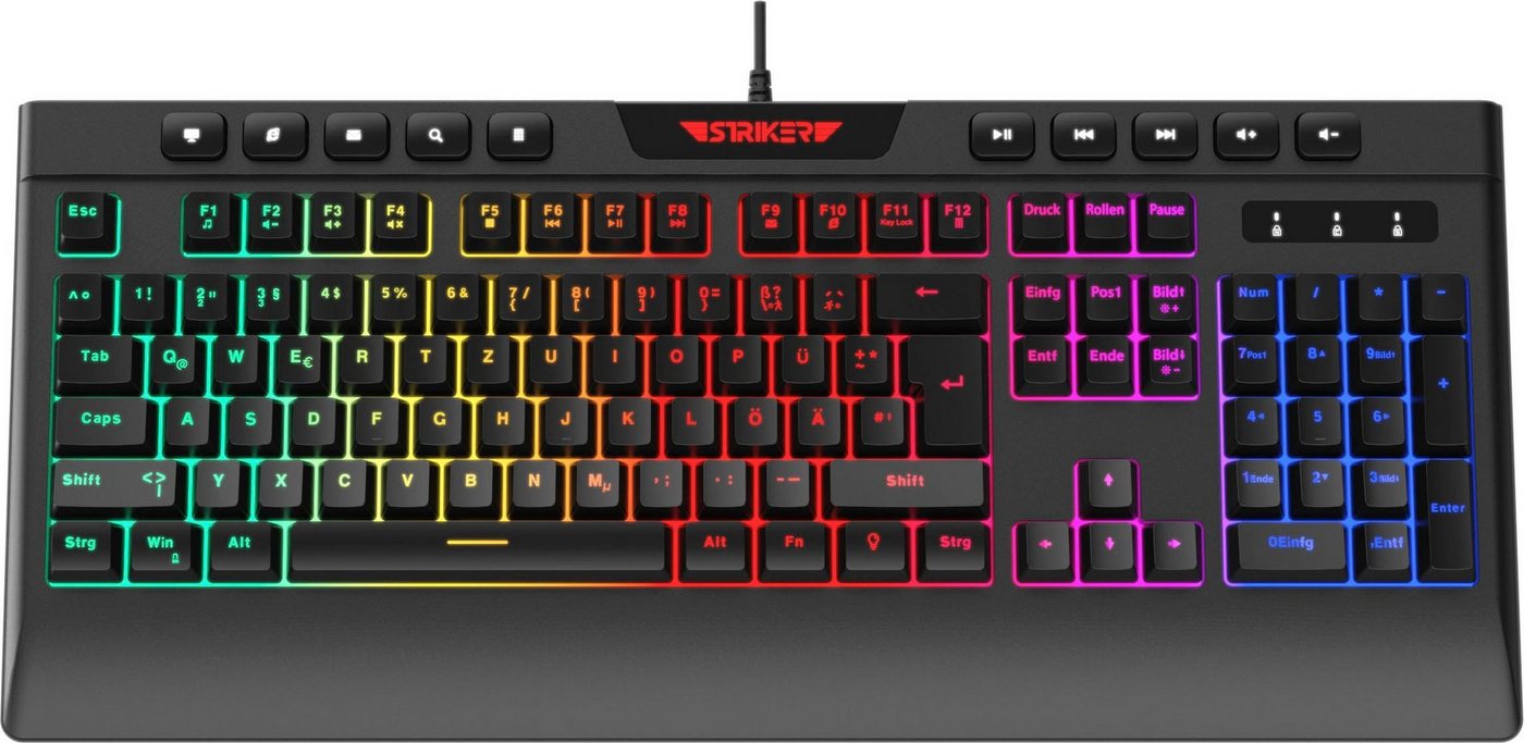 Hyrican Striker ST-GKB8115 (Anti-Ghosting, Multimedia-Tasten, RGB) Gaming-Tastatur von Hyrican