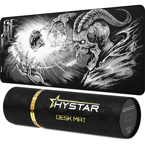 Hystar Erweitertes Gaming-Mauspad, XXL, 91,4 x 40,6 cm, 5 mm dick, wasserdichte Oberfläche, glattes Polyestergewebe und Unterseite aus Naturkautschuk, Goety von Hystar