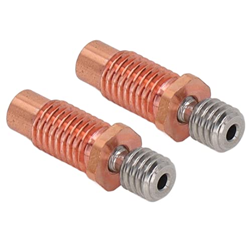 Hotend-Halsrohr, Ganzmetall-Bimetall-Hotend-Heatbreak-Gewinde, 24 Mm, Titanlegierung, Rotes Kupfer, Hotend-Halsrohr für V6 3D, 3D-Drucker-Zubehör von Hyuduo