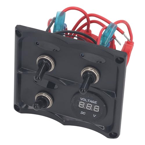 Wippschalter-Panel, 3-Gang-LED, Wasserdicht, DC 12 V-24 V, mit Anzeige, Sicherungskasten, Kippschalter-Panel für Auto, Boot, Wohnmobil, Fahrzeuge, LKW, Marine von Hyuduo