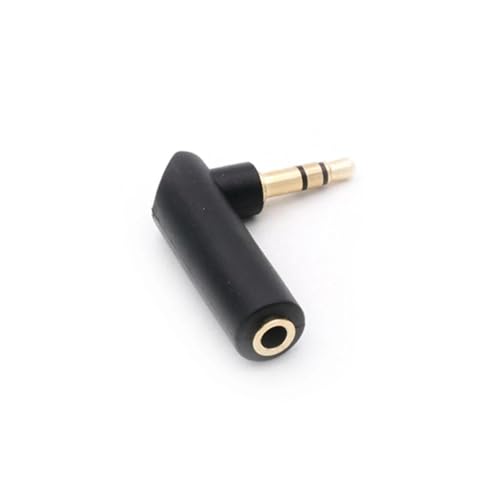 Hyuwdai 1 Stück vergoldeter Stecker 2,5/3,5 Klinke rechtwinklig weiblich auf 3,5 mm 2/3-poliger Stecker Audio-Stereo-Stecker L-förmiger Klinken-Adapter-Stecker(1x4pole 2.5mm) von Hyuwdai