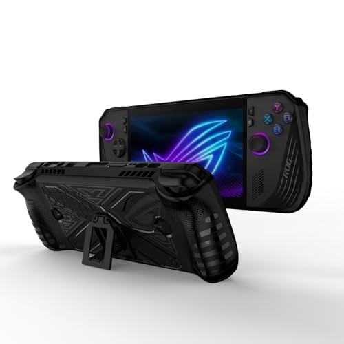 Hzycwgone Hülle für ROG Ally X,TPU Griff Schutzhülle für ASUS ROG Ally X Gaming Konsole(2024),Weiche Rückseite mit Ständer für ASUS ROG Ally X 2024(Schwarz) von Hzycwgone