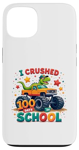 Hülle für iPhone 13 I Crushed 100 Days of School Dinosaurier Monster Truck für Kinder von I Crushed 100 Days of School Monster Truck Tees