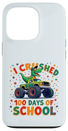 Hülle für iPhone 13 Pro Dinosaurier Reiten Monster Truck I Crushed 100th Days of School von I Crushed 100 Days of School Monster Truck Tees