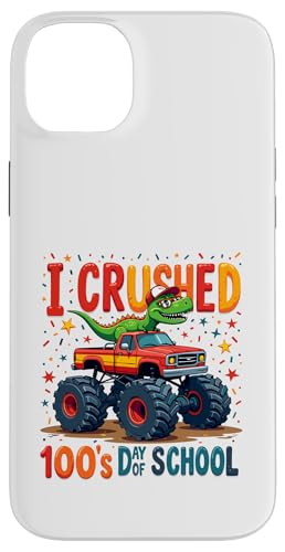 Hülle für iPhone 14 Plus 100th Days Smarter Monster Truck Dinosaurier 100 Tage Schule von I Crushed 100 Days of School Monster Truck Tees