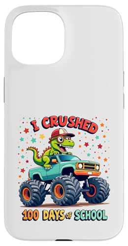 Hülle für iPhone 15 100th Days Smarter Monster Truck Dinosaurier 100 Tage Schule von I Crushed 100 Days of School Monster Truck Tees